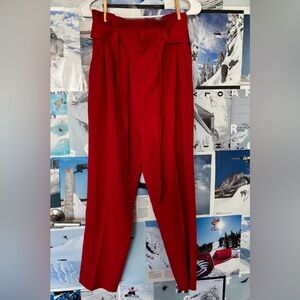 H&M Bright Red High-Waist Trousers